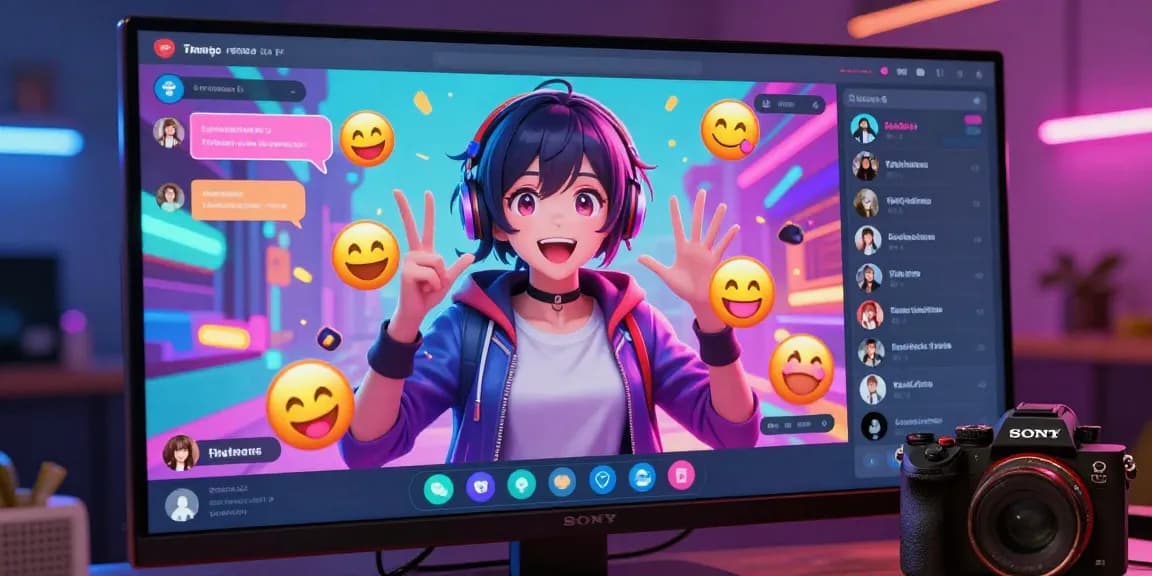 Engage in hentai ai chat with a vibrant digital anime character in a colorful virtual space.