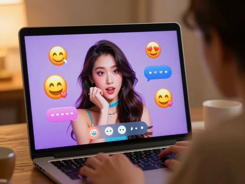 Engaging AI chat porn scene featuring a stylish virtual character interacting with users, showcasing the evolution of intimate digital connections.