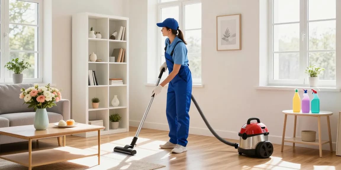 Professional reinigungen in a sunny living room with meticulous cleaning service.